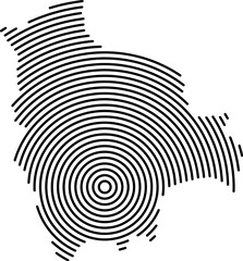 Fototapete - Bolivia map country from futuristic concentric black circles