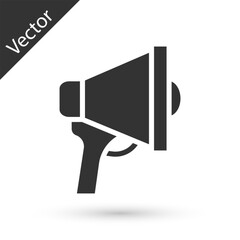 Sticker - Grey Megaphone icon isolated on white background. Speaker sign. Vector