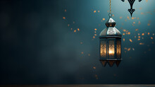 A Lantern Hangs On A Blue Background