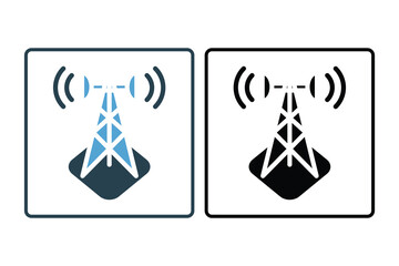 Poster - Cell Tower Icon. Icon related to Communication. Suitable for web site design, app, user interfaces. Solid icon style. Simple vector design editable
