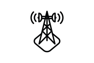 Poster - Cell Tower Icon. Icon related to Communication. Suitable for web site design, app, user interfaces. Line icon style. Simple vector design editable