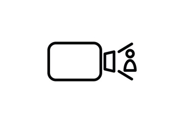 Poster - Video Call Camera Icon. Icon related to Communication. Suitable for web site design, app, user interfaces. Line icon style. Simple vector design editable