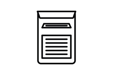 Poster - Mailbox Icon. Icon related to Communication. Suitable for web site design, app, user interfaces. Line icon style. Simple vector design editable