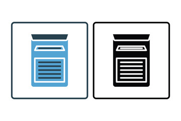Poster - Mailbox Icon. Icon related to Communication. Suitable for web site design, app, user interfaces. Solid icon style. Simple vector design editable