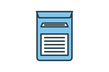 Poster - Mailbox Icon. Icon related to Communication. Suitable for web site design, app, user interfaces. Flat line icon style. Simple vector design editable