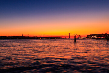 Poster - Sunset view over the Tagus river in Lisbon, Portugal