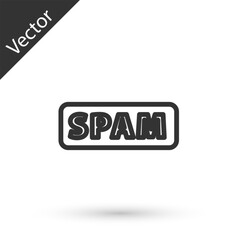 Poster - grey line spam icon isolated on white background. vector