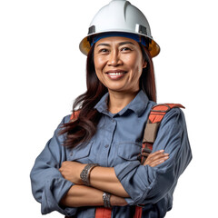 Wall Mural - Professional worker portrait illustration with transparent background, PNG, by Generative AI