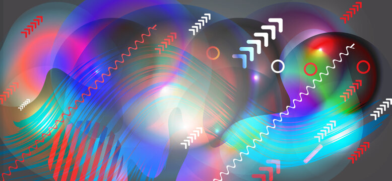 Abstract Minimal geometric background. Colorful Simple shapes with trendy gradients.