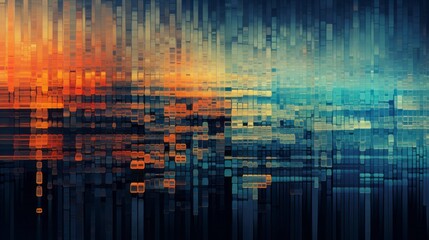 Fototapete - An abstract orange and blue background