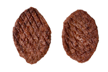 Wall Mural - Cutlet with a minced beef isolated on a white background.