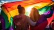 Gay couple, diversity & inclusion, pride, flag, generative ai