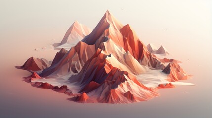 Wall Mural - isometric mountain.