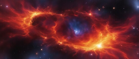 Wall Mural - cataclysmic explosion of a massive star in the supernova stage, remnants and traces of energy in spa