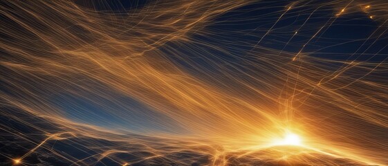 Wall Mural - the impact of solar flares on modern technology and communication systems over the planet