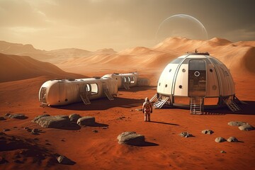 Mars colonization, space exploration concept