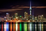 Fototapeta Most - Stunning rendering of Auckland, New Zealand, a favored tourist spot. Generative AI