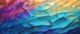 Fototapeta Tęcza - Kolorowa tęczowa mozaika - olej na płótnie. Różne kształty tworzą wzorek, strukturę. 