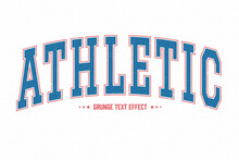 Athletic Text, Editable Grunge Varsity Old School Text Style Effect