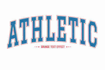 Athletic Text, Editable Grunge Varsity Old School Text Style Effect