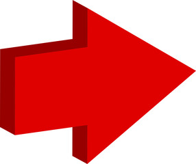 Poster - Red arrows icons set. Vector arrow icon in 3d style.
