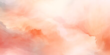 Abstract Watercolor Background In Shade Of Apricot, Pastel Pink, Orange And Yellow