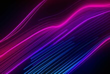 Abstract Neon Lines Background With Vibrant Purple, Blue, And Pink Stripes. Generative AI