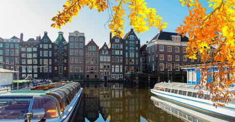 Canvas Print - Houses of Amsterdam, Netherlands