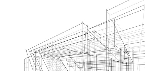 Wall Mural - abstract architectural background vector 3d illustration
