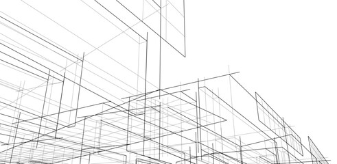Wall Mural - abstract architectural background vector 3d illustration