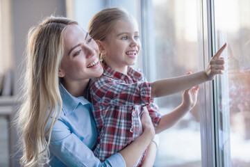 Wall Mural - Mom and daughter