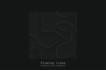Aufkleber - Abstract Line Matrix Pattern. Noise Flow Dynamic.