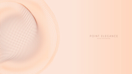 Poster - Beige abstract glitch point sphere background. Elegant stylish futuristic template.