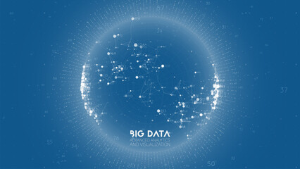 Aufkleber - Big data visualization. Futuristic infographic. Information aesthetic design. Visual data complexity. Complex data threads graphic visualization. Abstract data graph.