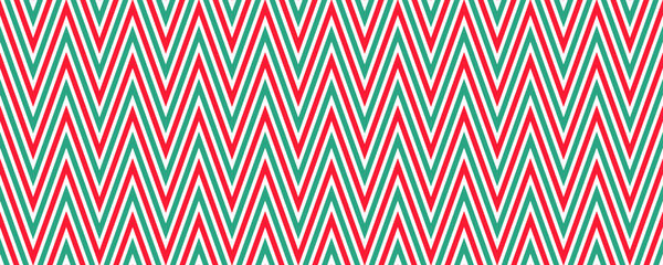 Poster - Red and mint seamless pattern. Candy cane zigzag stripes background. Christmas repeating decoration wallpaper. Winter holiday lines backdrop. Xmas peppermint gift wrapping print. Vector Illustration