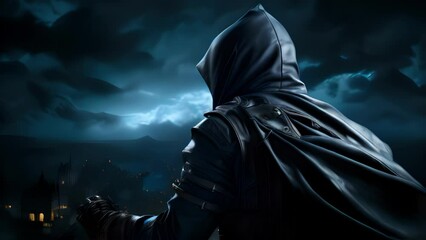 Wall Mural - The thief is a master of deception and there is no denying it. Reflected in the moonlight is the shape of a rogue s mask and a dark leather glove. Their figure is one of