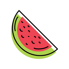 Wall Mural - slice watermelon fresh fruit icon
