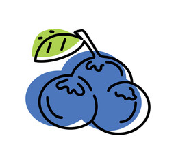 Sticker - blueberries fresh icon