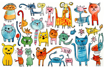 Wall Mural - cartoon cat for children