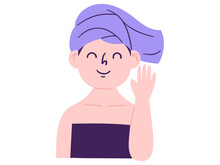 Illustration Of Woman After Bathing