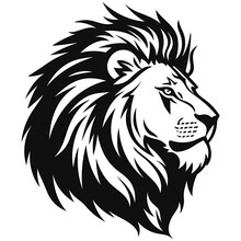 Lion Monochrome Icon Vector Illustration