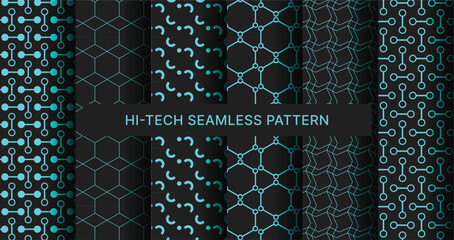 hi-tech seamless pattern vector technologhy background