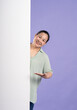 © 1112000 - Gangang middle-aged Asian female portrait posing on purple background