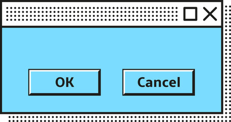 Leinwandbilder - Information message window template in retro interface style