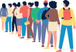 © LadadikArt - People standing in queue back view. Waiting line