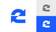 © Pirage Design - Retry or recycle icon letter E logo design