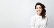 © toodlingstudio - Beautiful smiling office worker in white clothes. Isolated on white background.