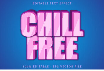 Wall Mural - Chill Free Editable Text Effect Cartoon Style