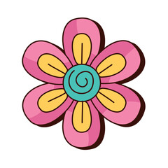 Sticker - flower retro icon