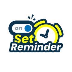 Poster - turn on alarm, set reminder button with text concept illustration flat design vector eps10. modern graphic element ui, banner, infographic, icon